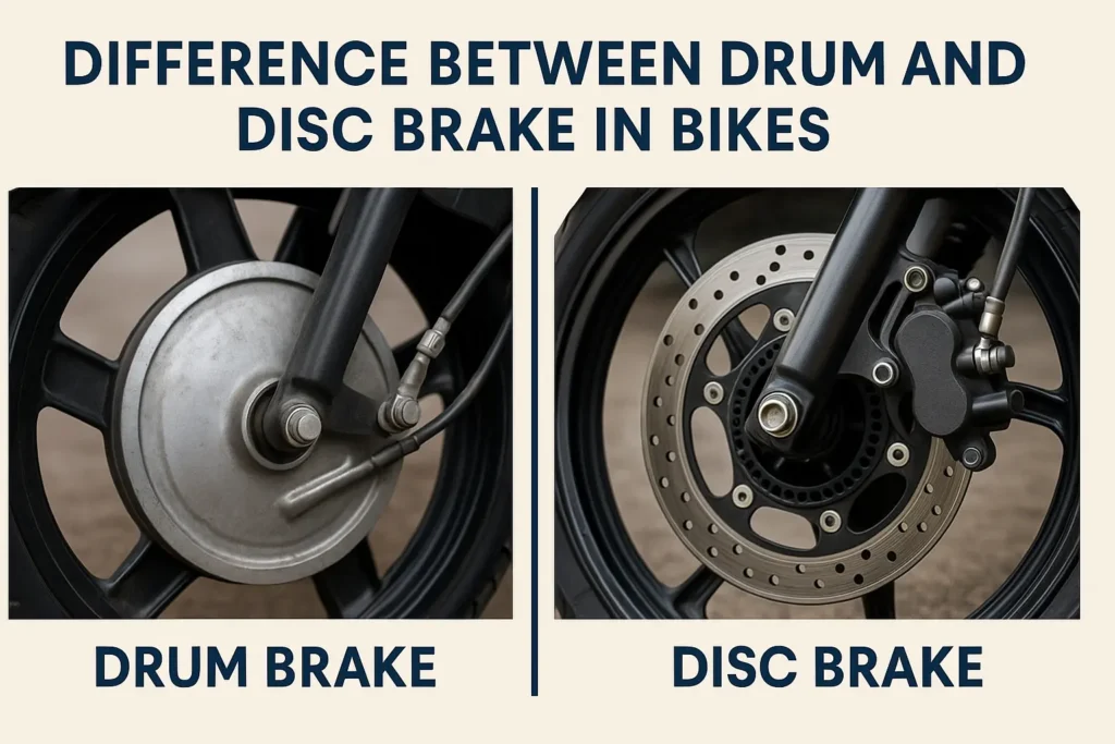 Difference Between Drum Brake vs Disc Brake in Bikes 2025 2 Drum Brake vs Disc Brake in Bikes Key Differences 2025