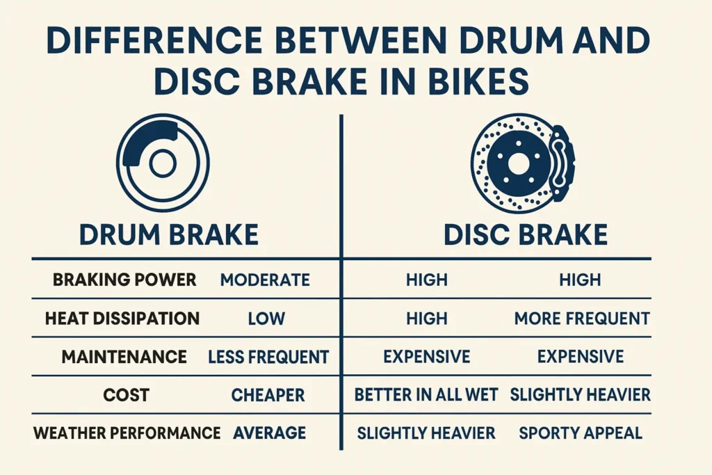 Difference Between Drum Brake vs Disc Brake in Bikes 2025 3 Drum Brake vs Disc Brake in Bikes